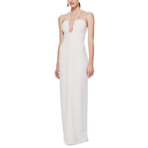 misha sisal one-shoulder twist mesh maxi dress MISHA Sisal One-Shoulder Twist Mesh Maxi Dress